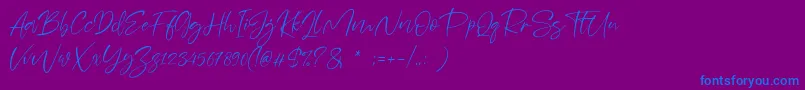 フォントSheenaz – 紫色の背景に青い文字