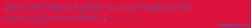 フォントSheenaz – 赤い背景に青い文字