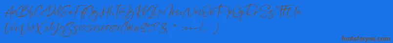 Sheenaz-Schriftart – Braune Schriften auf blauem Hintergrund