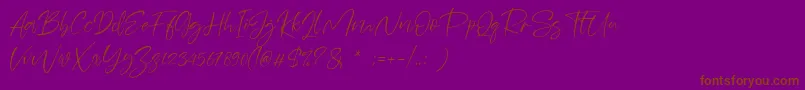 フォントSheenaz – 紫色の背景に茶色のフォント