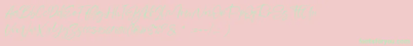 フォントSheenaz – ピンクの背景に緑の文字