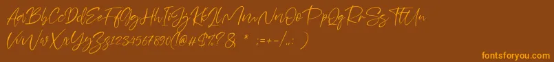 Sheenaz Font – Orange Fonts on Brown Background