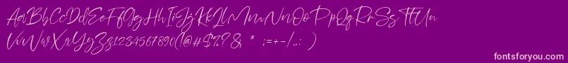 フォントSheenaz – 紫の背景にピンクのフォント