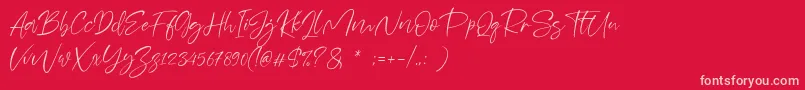 Sheenaz Font – Pink Fonts on Red Background