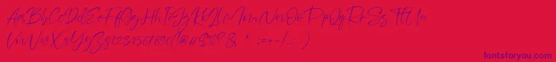 Sheenaz-Schriftart – Violette Schriften auf rotem Hintergrund