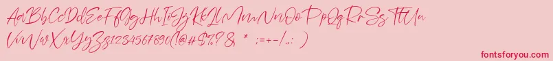 フォントSheenaz – ピンクの背景に赤い文字