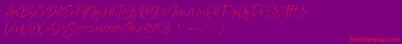 Sheenaz-fontti – punaiset fontit violetilla taustalla
