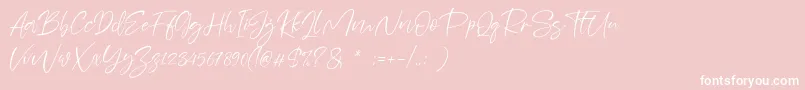 Sheenaz-Schriftart – Weiße Schriften auf rosa Hintergrund