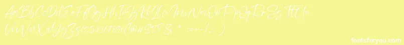 Шрифт Sheenaz – белые шрифты на жёлтом фоне