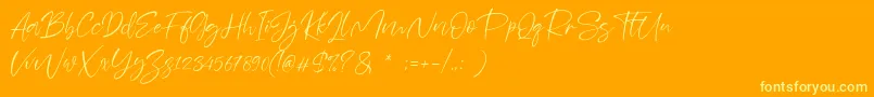 フォントSheenaz – オレンジの背景に黄色の文字