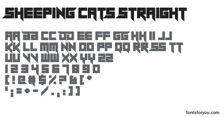 Czcionka Sheeping Cats Straight – alfabet, cyfry, specjalne znaki
