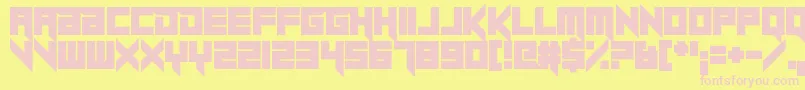 Sheeping Cats Straight Font – Pink Fonts on Yellow Background