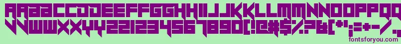 Sheeping Cats Straight Font – Purple Fonts on Green Background