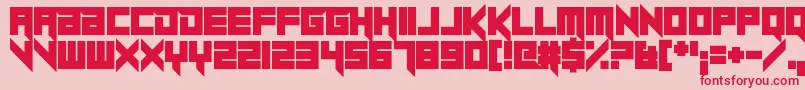 Sheeping Cats Straight Font – Red Fonts on Pink Background