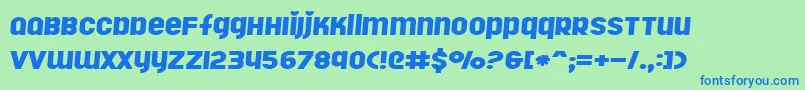 Rollergi Font – Blue Fonts on Green Background