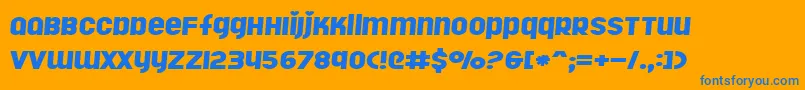 Rollergi Font – Blue Fonts on Orange Background