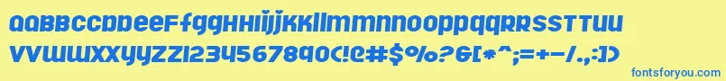 Rollergi Font – Blue Fonts on Yellow Background