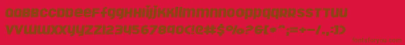Rollergi Font – Brown Fonts on Red Background