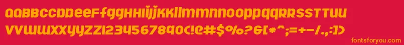 Rollergi Font – Orange Fonts on Red Background