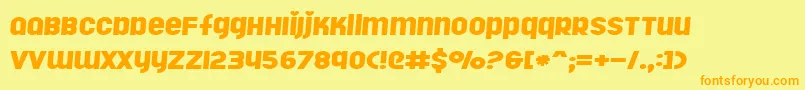 Rollergi Font – Orange Fonts on Yellow Background