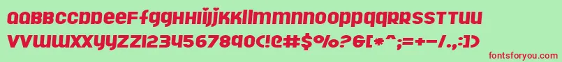 Rollergi Font – Red Fonts on Green Background