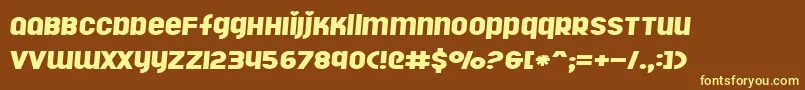 Rollergi Font – Yellow Fonts on Brown Background