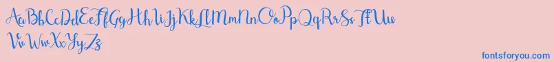 Shefilla Demo-Schriftart – Blaue Schriften auf rosa Hintergrund