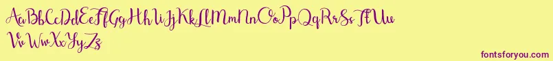 Shefilla Demo Font – Purple Fonts on Yellow Background