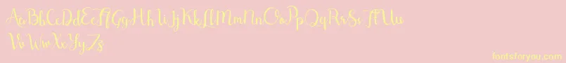Shefilla Demo Font – Yellow Fonts on Pink Background