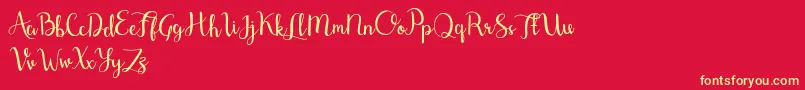 Shefilla Demo Font – Yellow Fonts on Red Background
