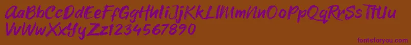 Sheila Crayon Font – Purple Fonts on Brown Background
