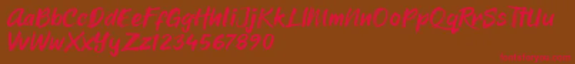 Sheila Crayon Font – Red Fonts on Brown Background