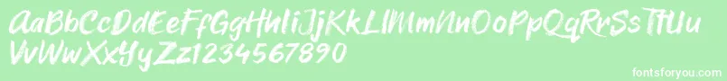 Sheila Crayon Font – White Fonts on Green Background