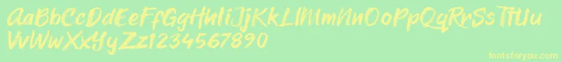 Sheila Crayon Font – Yellow Fonts on Green Background