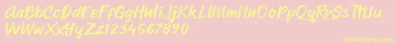 Sheila Crayon Font – Yellow Fonts on Pink Background