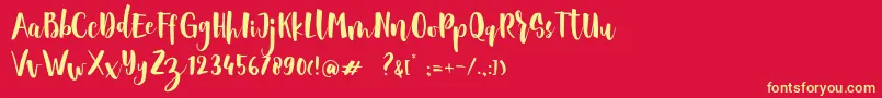 Sheiloria Brush Script Font – Yellow Fonts on Red Background