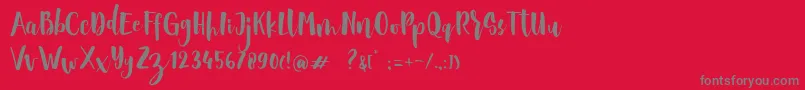 Sheiloria Brush Script Font – Gray Fonts on Red Background