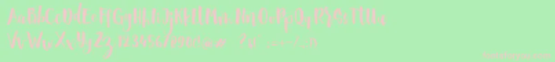 フォントSheiloria Brush Script – 緑の背景にピンクのフォント