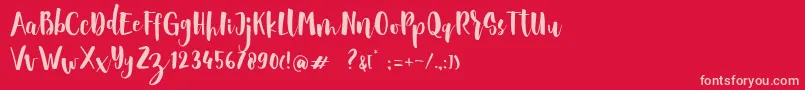 Sheiloria Brush Script Font – Pink Fonts on Red Background