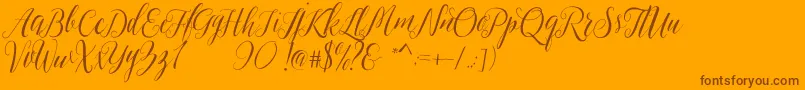 Fonte Sheilova – fontes marrons em um fundo laranja