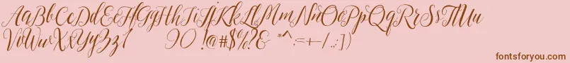 Sheilova Font – Brown Fonts on Pink Background