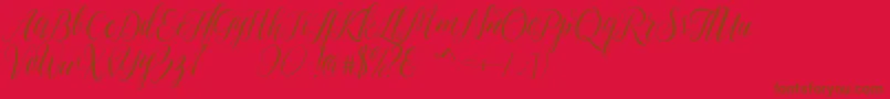 Fonte Sheilova – fontes marrons em um fundo vermelho