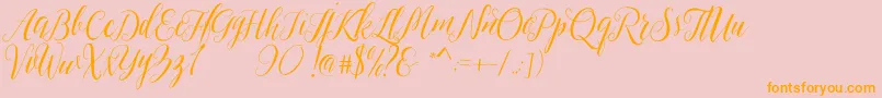 Sheilova-Schriftart – Orangefarbene Schriften auf rosa Hintergrund