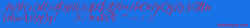 Sheilova Font – Red Fonts on Blue Background