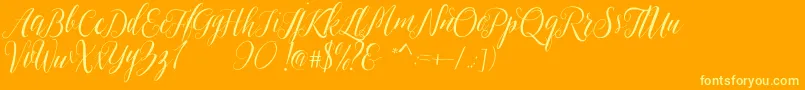 フォントSheilova – オレンジの背景に黄色の文字