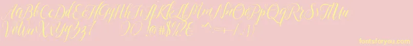 Sheilova-Schriftart – Gelbe Schriften auf rosa Hintergrund