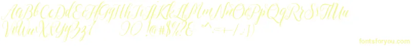 Sheilova-Schriftart – Gelbe Schriften auf weißem Hintergrund