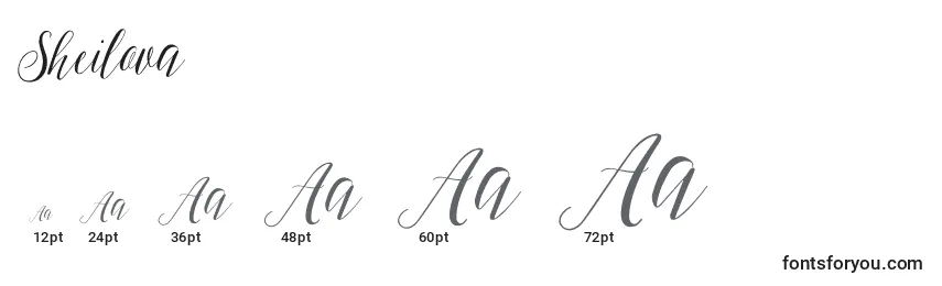 Sheilova Font Sizes