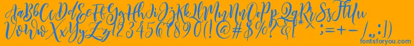 Sheline Font – Blue Fonts on Orange Background