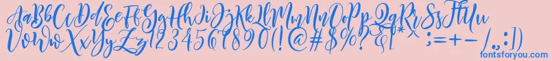 Sheline Font – Blue Fonts on Pink Background